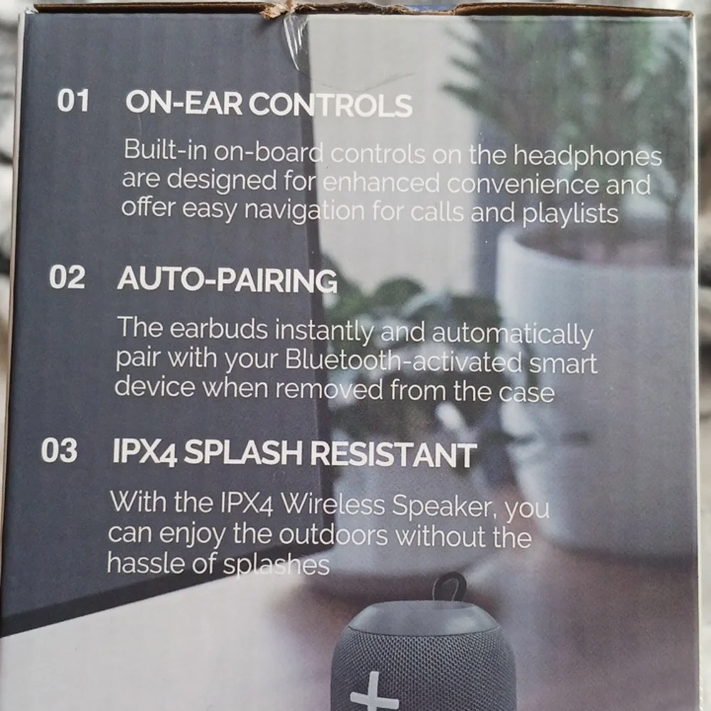 New Open Brookstone 2pc Wireless Audio Kit - Black